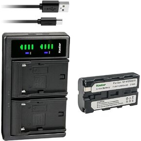 بطارية Kastar 3 عبوات NP-F550/F570 واستبدال شاحن USB LTD2 لبطارية NP-F330 NP-F550 NP-F570 NP-F750، NP-F770، NP-F930 NP-F950 NP-F960 NP-F970، BC-VM10 شاحن BC-VM50 BC-V615 in Kuwait