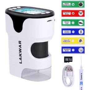 لاكوار مجهر رقمي محمول باليد للاطفال والكبار، مجهر جيب محمول 1000X مع شاشة HD 2 انش، مجهر صغير مع صور وفيديو مع بطاقة SD 32G in Kuwait