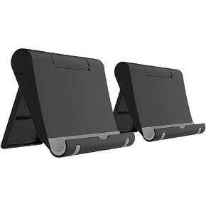 Cell Phone Stand for Desk Foldable, 2 Pack Desk Phone Holder Stand for Office Kitchen Travel, Mobile Phone Stand for iPhone Stand Phone Dock Cradle Compatible with iPad Switch, All Smartphone (Black) in Saudi Arabia