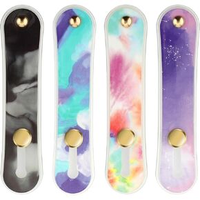 WLLHYF 4 Pieces Phone Grip Holder Phone Loop Finger Holder Silicone Cell Phone Grip Strap Phone Finger Strap Stand for Most Smartphones(Ink Painting Style)