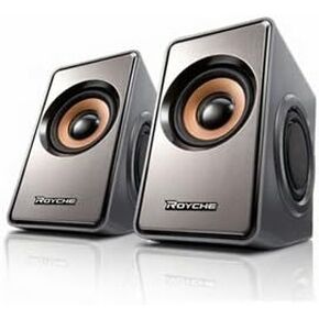 ROYCHE MR-1200 USB Powered Speaker 2ch 3D Stereo Laptop, Desktop, Tablet - gray in Kuwait