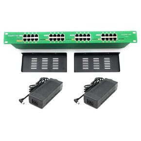 PoE Texas - حاقن Gigabit PoE ذو 16 منفذًا مع اثنين من مصادر الطاقة والصواني UL بقدرة 56 فولت 120 وات - متوافق مع أجهزة 802.3at in Kuwait