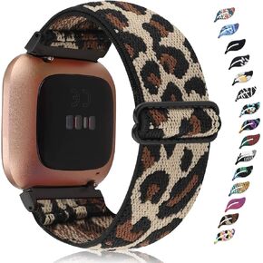 Veezoom حزام نايلون قابل للتمدد متوافق مع Fitbit Versa 2 / Versa / Versa Lite إصدار خاص قابل للتعديل مرن مضفر رياضي منفرد حزام معصم بديل للساعة الذكية Versa النساء والرجال in Kuwait