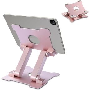 Quality Tablet Stand,Adjustable Foldable Eye-Level Aluminum Solid Up to 15-in Tablets Holder for Microsoft Surface Series Tablets,iPad Series,Samsung Galaxy Tabs,Amazon Kindle Fire,Etc.Silver in Saudi Arabia