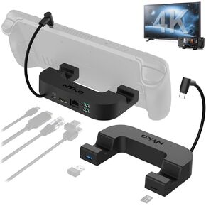Nyko – Power Dock for Steam Deck | 6-in-1 Steam Deck Dock | Speed Charging USB-C Power Dock | 2 USB 3.1 Ports | USB 3.0 Port | Gigabit Ethernet Port | HDMI Out (up to 4K @60hz) | Micro-SD Card Slot