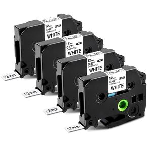 شريط Tz 12 مم 0.47 بوصة أسود على أصفر بديل لشريط Brother TZe-631 TZe631 P الذي يعمل باللمس متوافق مع Ptouch PT-H110 D220 D200 D410 D610BT P710BT، 4 عبوات in Kuwait