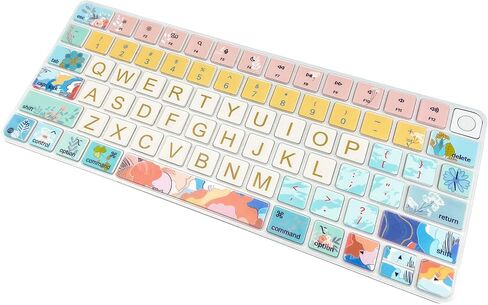 Keyboard Cover Skin for 2021 Apple iMac Magic Keyboard (Model: A2449) with Touch ID, Cute Printing Waterproof Silicone Keyboard Protector, Red Flower in Saudi Arabia