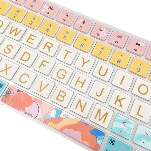 Keyboard Cover Skin for 2021 Apple iMac Magic Keyboard (Model: A2449) with Touch ID, Cute Printing Waterproof Silicone Keyboard Protector, Red Flower in Saudi Arabia