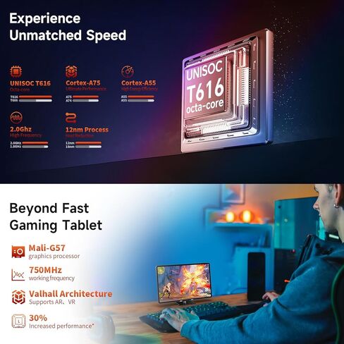 تابلت TECLAST Android 13 مقاس 10.4 بوصة، T40Air 16GB+256GB Tablet، 1TB توسيع، معالج ثماني النواة Android Tablet، 2000 * 1200 FHD، 2.4G/5G WiFi، 7200mAh، شاحن PD سريع، GPS، كاميرا مزدوجة 5MP+13 MP in Kuwait