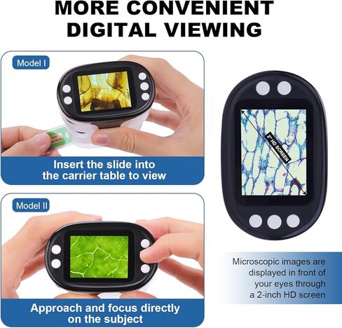 لاكوار مجهر رقمي محمول باليد للاطفال والكبار، مجهر جيب محمول 1000X مع شاشة HD 2 انش، مجهر صغير مع صور وفيديو مع بطاقة SD 32G in Kuwait