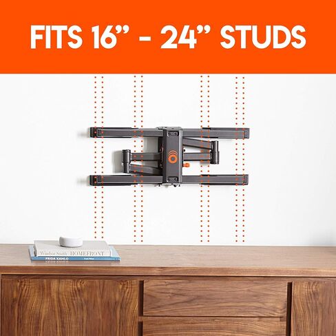 ECHOGEAR حامل جداري للتلفزيون حتى 82 بوصة - يعمل مع أي مسافات مسمار تصل إلى 24 بوصة - تمديد ناعم، دوران وإمالة - قالب جدار لسهولة التركيب - المستوى والمركز بعد التركيب in Kuwait