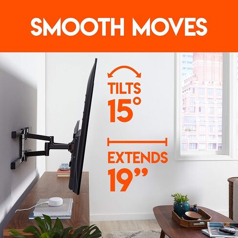 ECHOGEAR حامل جداري للتلفزيون حتى 82 بوصة - يعمل مع أي مسافات مسمار تصل إلى 24 بوصة - تمديد ناعم، دوران وإمالة - قالب جدار لسهولة التركيب - المستوى والمركز بعد التركيب in Kuwait