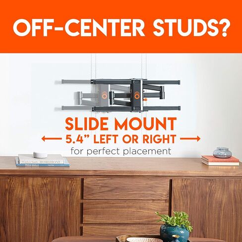 ECHOGEAR حامل جداري للتلفزيون حتى 82 بوصة - يعمل مع أي مسافات مسمار تصل إلى 24 بوصة - تمديد ناعم، دوران وإمالة - قالب جدار لسهولة التركيب - المستوى والمركز بعد التركيب in Kuwait