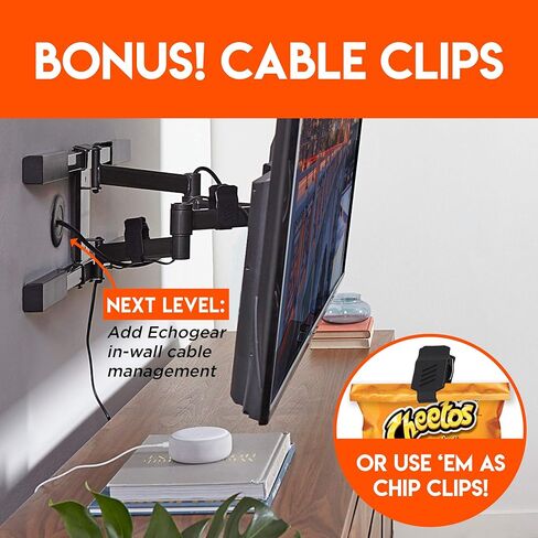 ECHOGEAR حامل جداري للتلفزيون حتى 82 بوصة - يعمل مع أي مسافات مسمار تصل إلى 24 بوصة - تمديد ناعم، دوران وإمالة - قالب جدار لسهولة التركيب - المستوى والمركز بعد التركيب in Kuwait