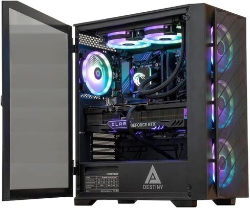 كمبيوتر ألعاب Cobratype Python - Intel Core i7-13700F، RTX 4060، مبرد سائل، ذاكرة وصول عشوائي DDR5 سعة 32 جيجابايت، 2 تيرابايت NVMe، Windows 11 Home - سطح مكتب للألعاب in Saudi Arabia