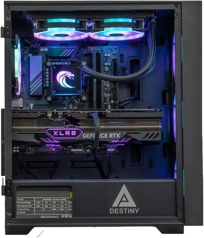 كمبيوتر ألعاب Cobratype Python - Intel Core i7-13700F، RTX 4060، مبرد سائل، ذاكرة وصول عشوائي DDR5 سعة 32 جيجابايت، 2 تيرابايت NVMe، Windows 11 Home - سطح مكتب للألعاب in Saudi Arabia
