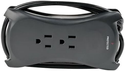 Tripp Lite 3 Outlet Portable Surge Protector Power Strip, 18in Cord, 2 USB, & $25,000 INSURANCE (TRAVELER3USB) Black in Kuwait