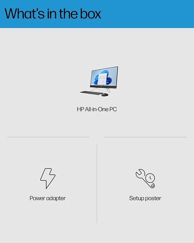 حزمة كمبيوتر HP All-in-One، شاشة FHD Micro-Edge مقاس 27 بوصة، معالج Intel Core i7 من الجيل الثاني عشر، رسومات Iris X، ذاكرة وصول عشوائي سعتها 12 جيجابايت، محرك أقراص SSD سعة 256 جيجابايت، نظام تشغيل Windows 11 Pro، Wi-Fi (27-cb1072، 2022) ) (متجدد) in Kuwait