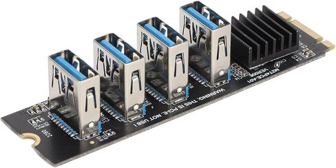 M.2 NVME to PCIE 1X Riser Card with 4 PCIE X1 Ports Extended and Connected Directly to The Motherboard with Aluminum Heatsink Suitable for Dos, Linux, Win in Saudi Arabia