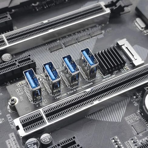 M.2 NVME to PCIE 1X Riser Card with 4 PCIE X1 Ports Extended and Connected Directly to The Motherboard with Aluminum Heatsink Suitable for Dos, Linux, Win in Saudi Arabia
