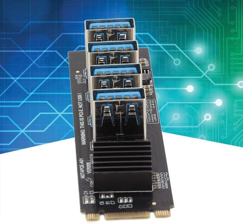 M.2 NVME to PCIE 1X Riser Card with 4 PCIE X1 Ports Extended and Connected Directly to The Motherboard with Aluminum Heatsink Suitable for Dos, Linux, Win in Saudi Arabia