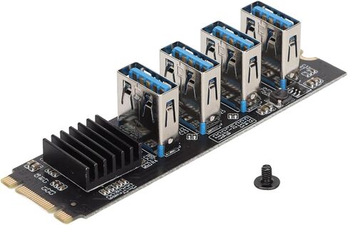 M.2 NVME to PCIE 1X Riser Card with 4 PCIE X1 Ports Extended and Connected Directly to The Motherboard with Aluminum Heatsink Suitable for Dos, Linux, Win in Saudi Arabia