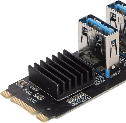 M.2 NVME to PCIE 1X Riser Card with 4 PCIE X1 Ports Extended and Connected Directly to The Motherboard with Aluminum Heatsink Suitable for Dos, Linux, Win in Saudi Arabia