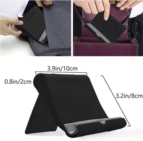Cell Phone Stand for Desk Foldable, 2 Pack Desk Phone Holder Stand for Office Kitchen Travel, Mobile Phone Stand for iPhone Stand Phone Dock Cradle Compatible with iPad Switch, All Smartphone (Black) in Saudi Arabia