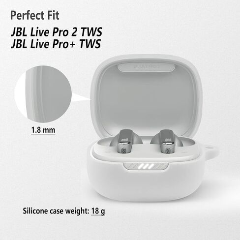 حافظة سيليكون Geiomoo متوافقة مع JBL Live Pro TWS 2، JBL Live Pro+ TWS غطاء واقٍ مع حلقة تسلق (أزرق داكن) in Kuwait