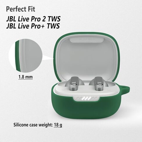 حافظة سيليكون Geiomoo متوافقة مع JBL Live Pro TWS 2، JBL Live Pro+ TWS غطاء واقٍ مع حلقة تسلق (أزرق داكن) in Kuwait
