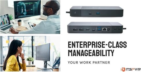 ITSPWR Bundle Containing DELL WD22TB4 Thunderbolt 4 USB-C Performance Docking Stations, Multi-Display Support, and ITSPWR Type-C 4-Port Hub and 50 Cable Ties in Kuwait