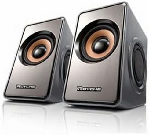 ROYCHE MR-1200 USB Powered Speaker 2ch 3D Stereo Laptop, Desktop, Tablet - gray in Kuwait