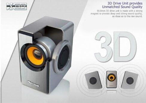 ROYCHE MR-1200 USB Powered Speaker 2ch 3D Stereo Laptop, Desktop, Tablet - gray in Kuwait