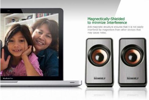 ROYCHE MR-1200 USB Powered Speaker 2ch 3D Stereo Laptop, Desktop, Tablet - gray in Kuwait