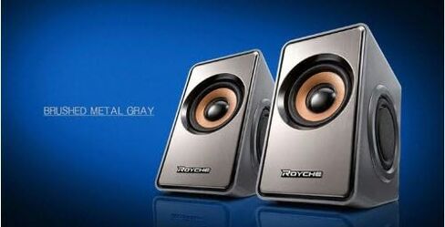 ROYCHE MR-1200 USB Powered Speaker 2ch 3D Stereo Laptop, Desktop, Tablet - gray in Kuwait