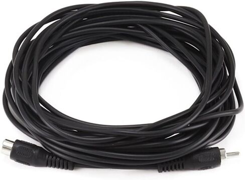 Monoprice 12ft RCA Single-Channel Male-Female Extension Cable - Black (Pack of 2) in Saudi Arabia