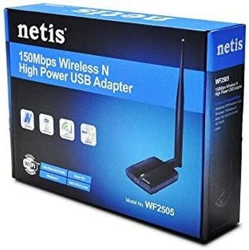 نيتس محول USB لاسلكي WW2505 N150 عالي الطاقة 500 مللي واط مع هوائي عالي الكسب 5 ديسيبل قابل للفصل، شريحة تعريف رالينك RT3070 in Kuwait