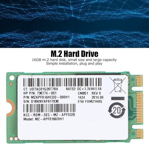 اشاتا هارد SSD داخلي ساتا M.2 2242 16GB M.2 2242 للكمبيوتر المكتبي واللاب توب، قرص صلب عالي الاداء، SSD داخلي للكمبيوتر in Kuwait