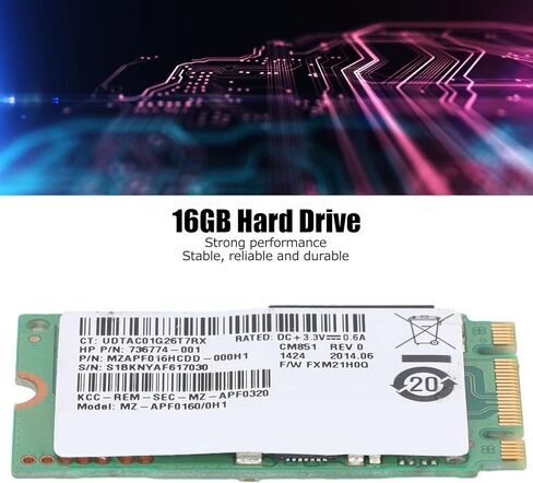 اشاتا هارد SSD داخلي ساتا M.2 2242 16GB M.2 2242 للكمبيوتر المكتبي واللاب توب، قرص صلب عالي الاداء، SSD داخلي للكمبيوتر in Kuwait