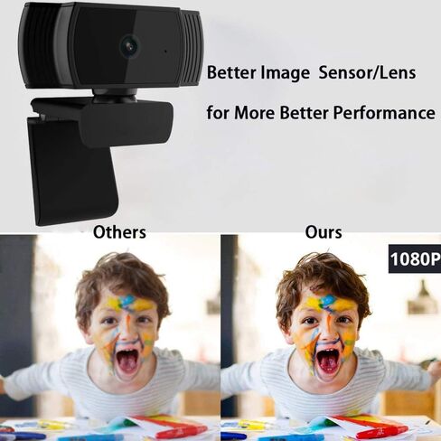 كاميرات ويب كمبيوتر AutoFocus 1080P مع ميكروفونات مزدوجة، وكاميرا ويب للعمل عن بعد والتعلم عن بعد ومؤتمرات الألعاب وبث الفيديو المباشر وكاميرا ويب للكمبيوتر المحمول وكاميرا كمبيوتر USB لتكبير YouTube Skype in Kuwait