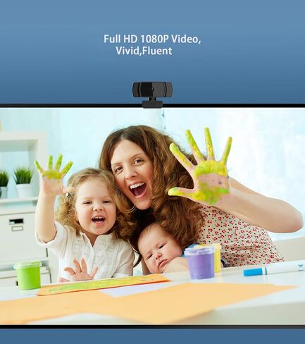 كاميرات ويب كمبيوتر AutoFocus 1080P مع ميكروفونات مزدوجة، وكاميرا ويب للعمل عن بعد والتعلم عن بعد ومؤتمرات الألعاب وبث الفيديو المباشر وكاميرا ويب للكمبيوتر المحمول وكاميرا كمبيوتر USB لتكبير YouTube Skype in Kuwait