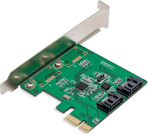 بطاقة تحكم اي او كريست بمنفذين PCI-E 2.0 × 1 ساتا III 6 جيجابايت في الثانية مع هايبردو - محول وحدة تحكم ساتا 3 بمنفذ PCIe ASM1061R مع دعامة منخفضة in Saudi Arabia
