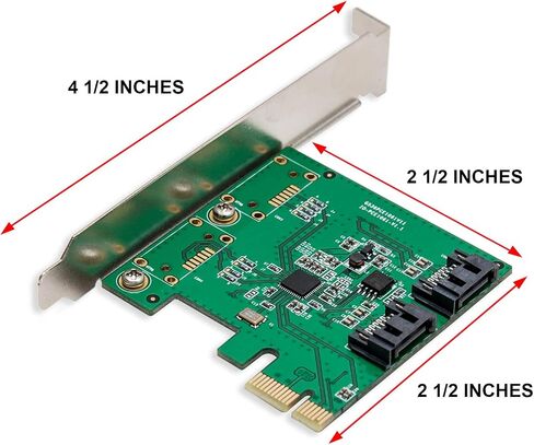 بطاقة تحكم اي او كريست بمنفذين PCI-E 2.0 × 1 ساتا III 6 جيجابايت في الثانية مع هايبردو - محول وحدة تحكم ساتا 3 بمنفذ PCIe ASM1061R مع دعامة منخفضة in Saudi Arabia