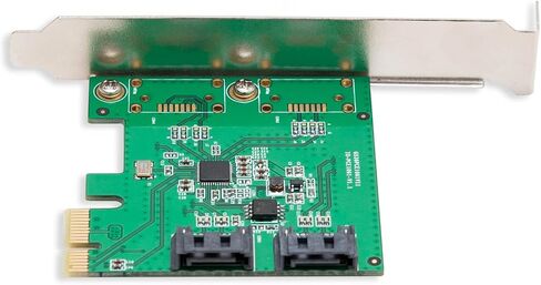 بطاقة تحكم اي او كريست بمنفذين PCI-E 2.0 × 1 ساتا III 6 جيجابايت في الثانية مع هايبردو - محول وحدة تحكم ساتا 3 بمنفذ PCIe ASM1061R مع دعامة منخفضة in Saudi Arabia