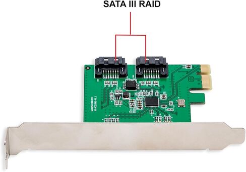 بطاقة تحكم اي او كريست بمنفذين PCI-E 2.0 × 1 ساتا III 6 جيجابايت في الثانية مع هايبردو - محول وحدة تحكم ساتا 3 بمنفذ PCIe ASM1061R مع دعامة منخفضة in Saudi Arabia