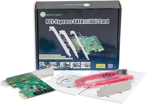بطاقة تحكم اي او كريست بمنفذين PCI-E 2.0 × 1 ساتا III 6 جيجابايت في الثانية مع هايبردو - محول وحدة تحكم ساتا 3 بمنفذ PCIe ASM1061R مع دعامة منخفضة in Saudi Arabia