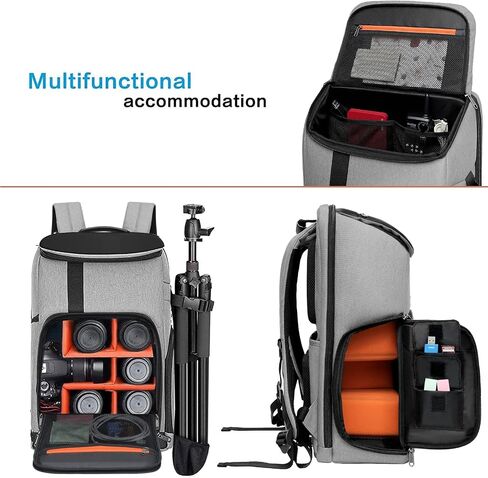 MOSISO Camera Backpack, Large Photography Camera Bag Case, Space Gray | DSLR/SLR/Mirrorless Case with 17.3 inch Laptop Compartment&Tripod Holder&Rain Cover Compatible with Canon/Nikon/Fuji/Laptop in Saudi Arabia