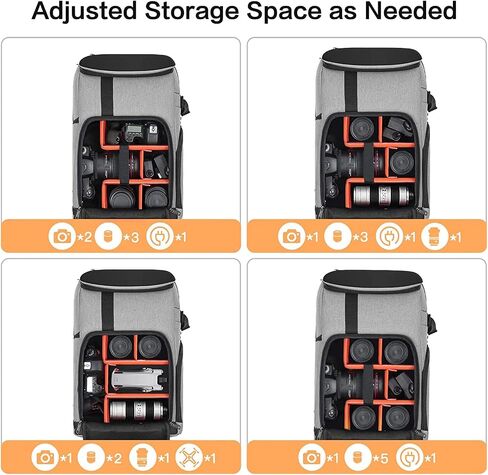 MOSISO Camera Backpack, Large Photography Camera Bag Case, Space Gray | DSLR/SLR/Mirrorless Case with 17.3 inch Laptop Compartment&Tripod Holder&Rain Cover Compatible with Canon/Nikon/Fuji/Laptop in Saudi Arabia