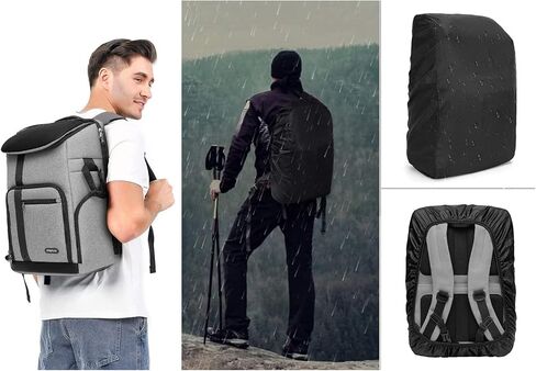 MOSISO Camera Backpack, Large Photography Camera Bag Case, Space Gray | DSLR/SLR/Mirrorless Case with 17.3 inch Laptop Compartment&Tripod Holder&Rain Cover Compatible with Canon/Nikon/Fuji/Laptop in Saudi Arabia