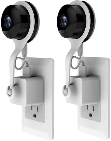 Marsrut USB Charger 360 Adjustable Ball Joint Wall AC Outlet Mount Holder for Nest Cam Indoor Camera Portable Charger - (Set 2 PCS, Plug Type: White) in Saudi Arabia